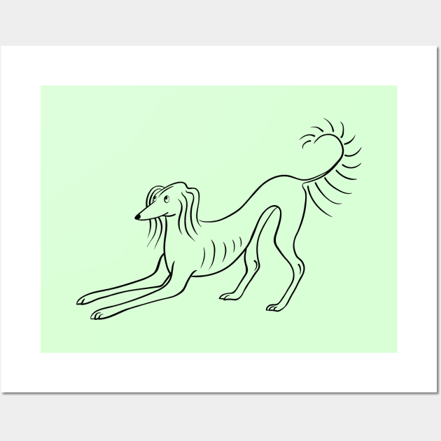 Playful Saluki Wall Art by illucalliart